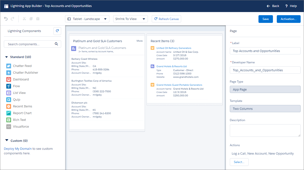 App Home Lightning Page