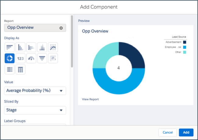 Adding a dashboard component