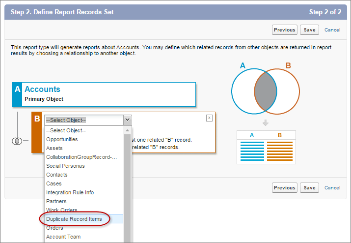 Select Duplicate Record Items as the related object