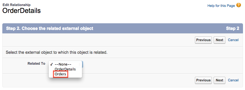 Choose related external object