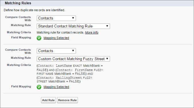 Compare new and updated contacts with ones in Salesforce