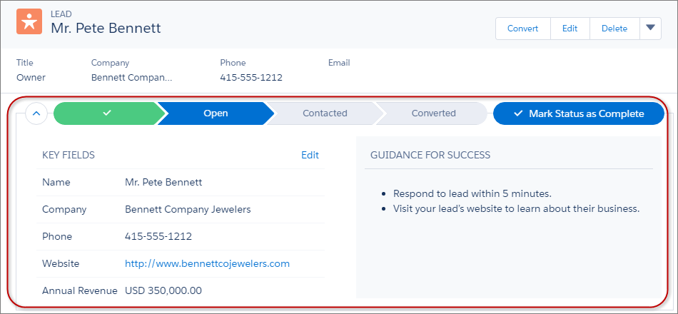 Sales Path front and center