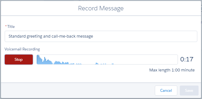 Record a voicemail message to drop