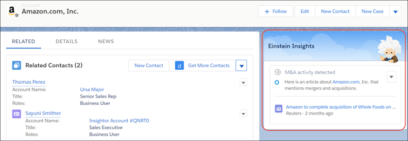 account insights on account record