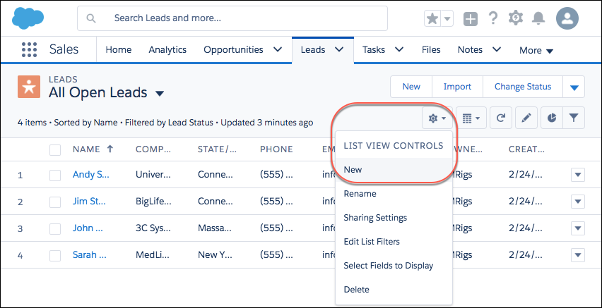 Create a list view using List View Controls