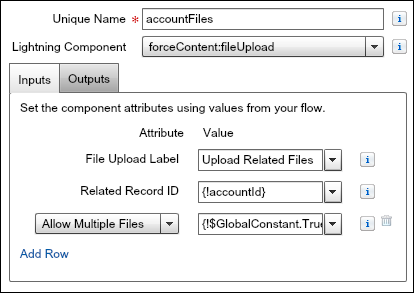 The field settings for the file upload component field