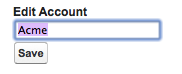 A basic form to edit account name