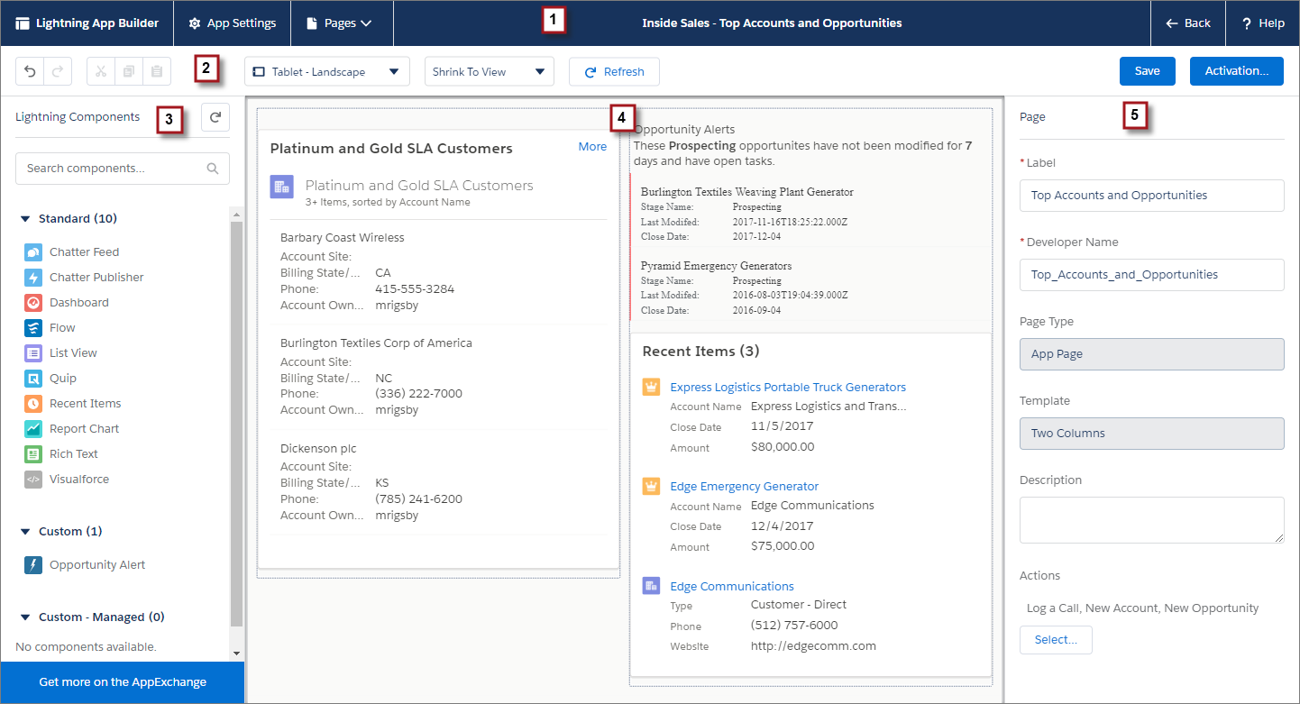 Lightning App Builder UI
