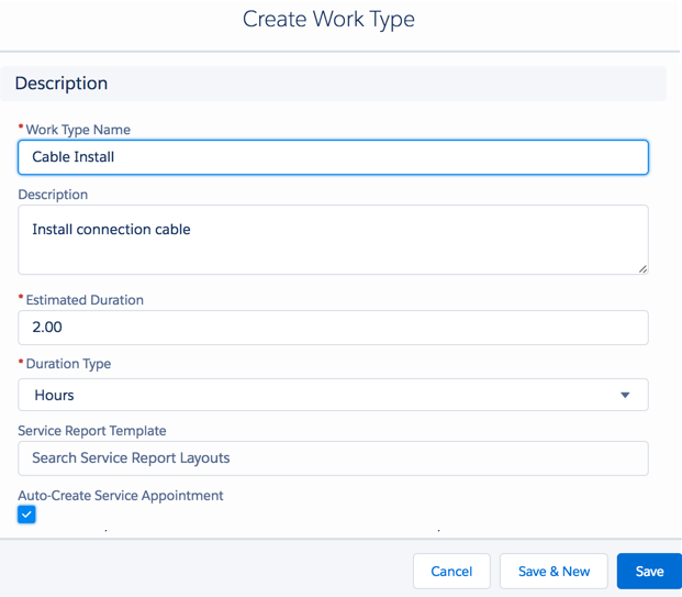 Create a work type page