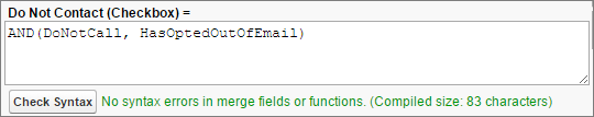 The Do Not Contact checkbox formula