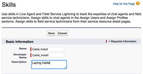 Create a Skill page in Salesforce Classic