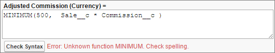 A syntax error for an unknown function