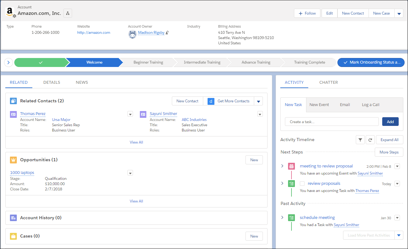 lightning salesforce experience record account trailhead reports started field data modules lex sample know