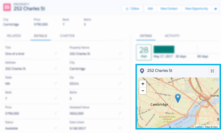 Highliting the map component on the property detail page.