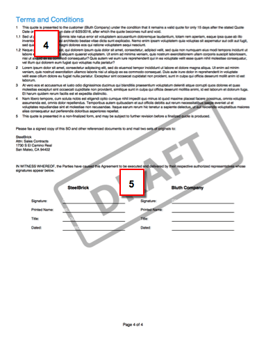Second page of draft proposal with signature block