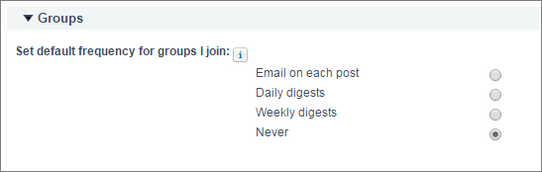 A screenshot of the Chatter group notifications preference box
