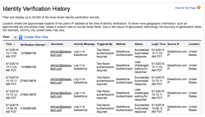 Identity verification history 