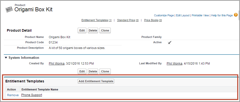 Product detail page