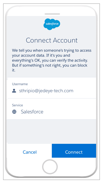 Salesforce Authenticator connect account