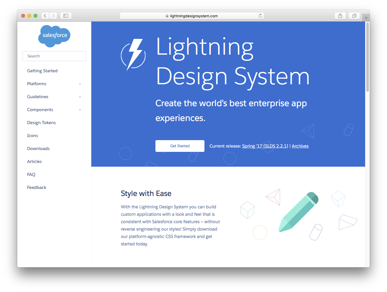 Lightning Design System website