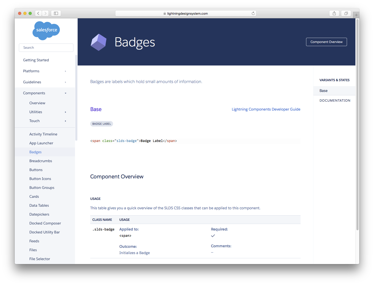 Badge documentation