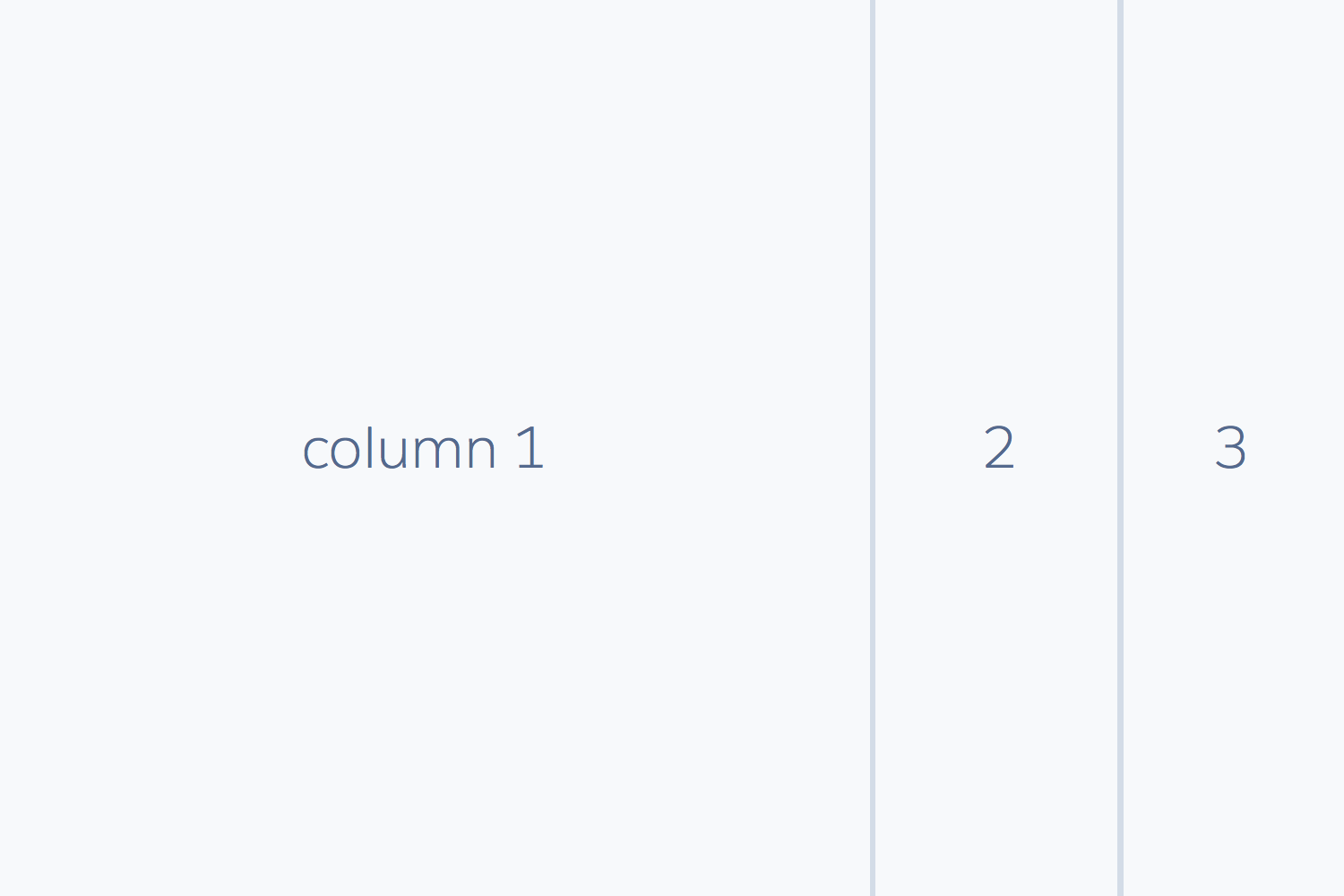 Columns in 4:1:1 width ratio