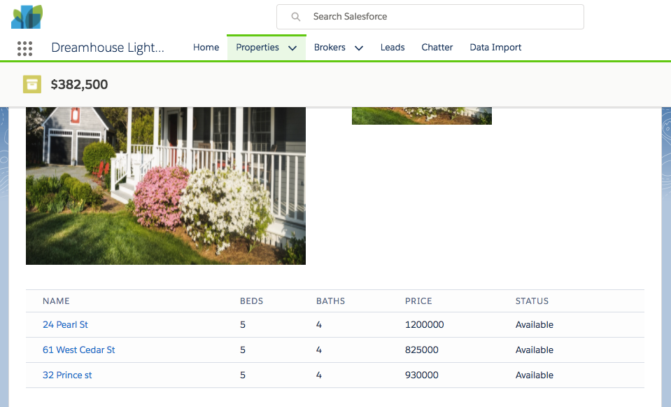 Screenshot showing revised look and feel of related properties