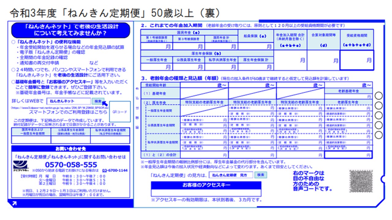 50歳以上の ねんきん定期便 は今までと何が違う 確認すべき部分と見方 Money Plus