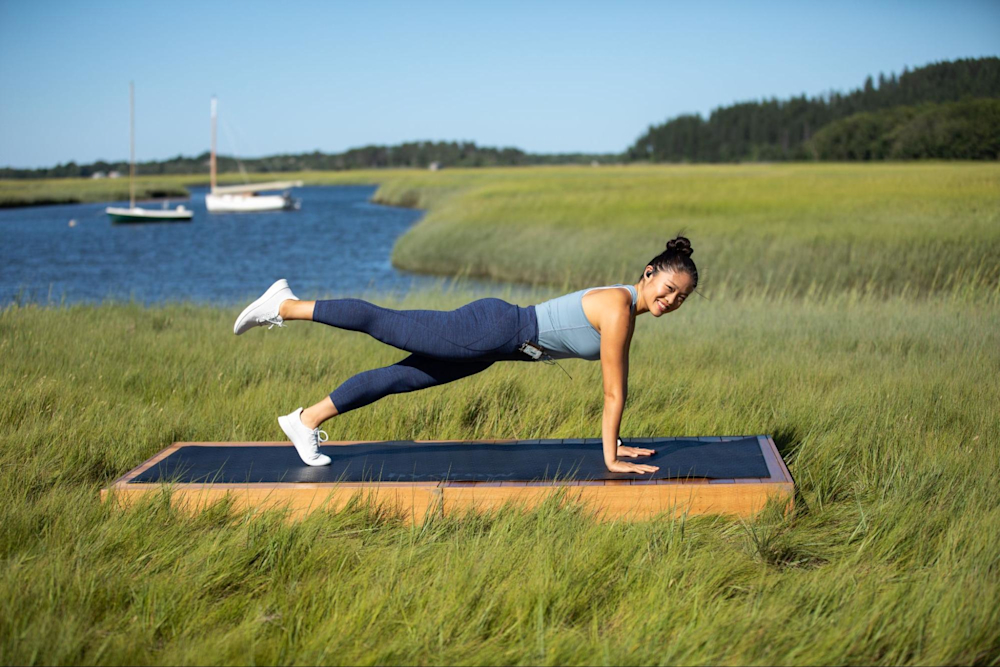 Woman does a resistance training workout.