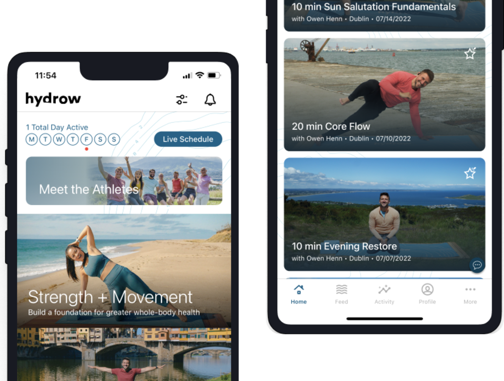 The Hydrow App Available on Apple App Store and Google Play
