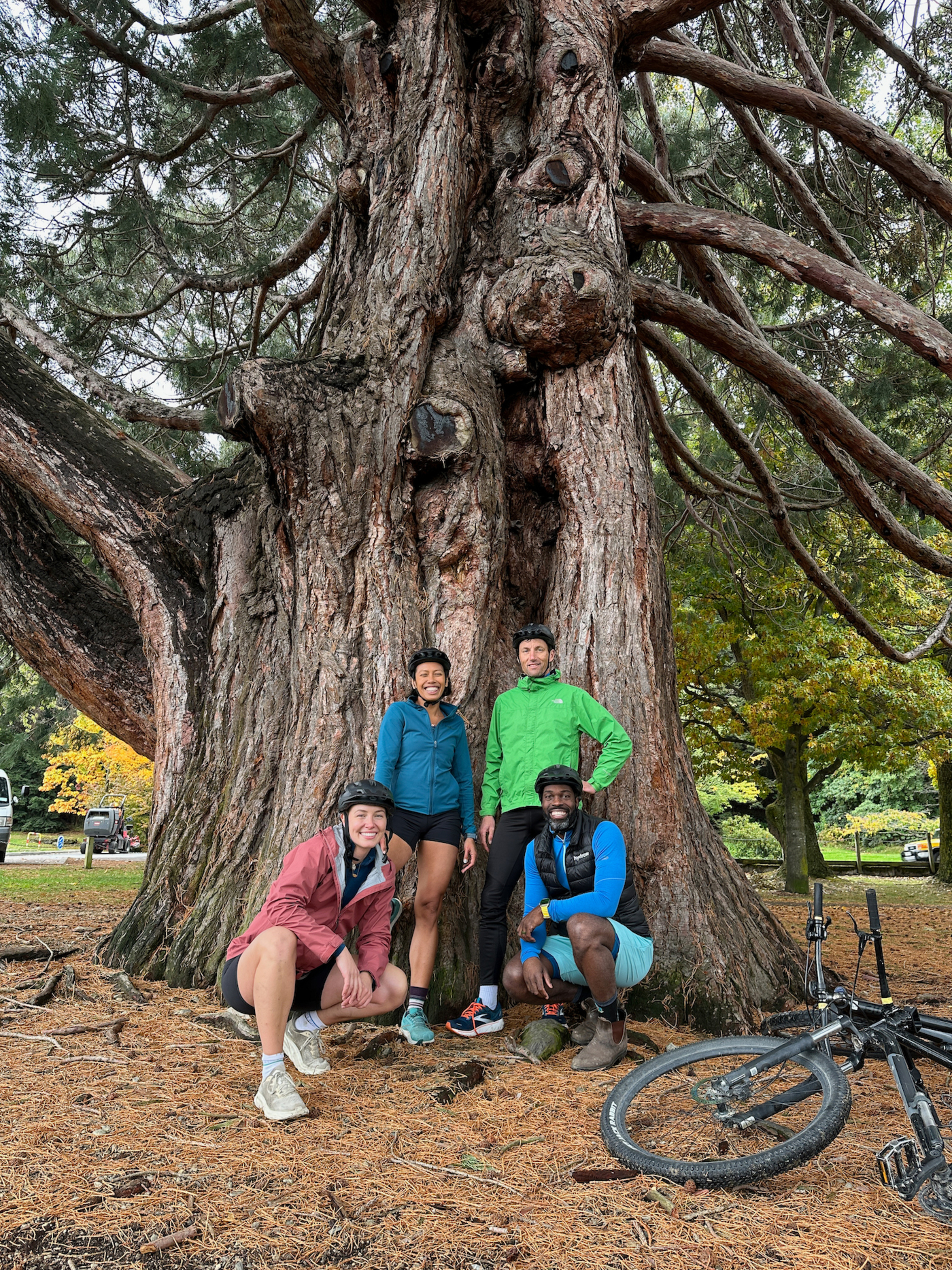 Hydrow Athletes go mountain biking during their time filming in New Zealand.