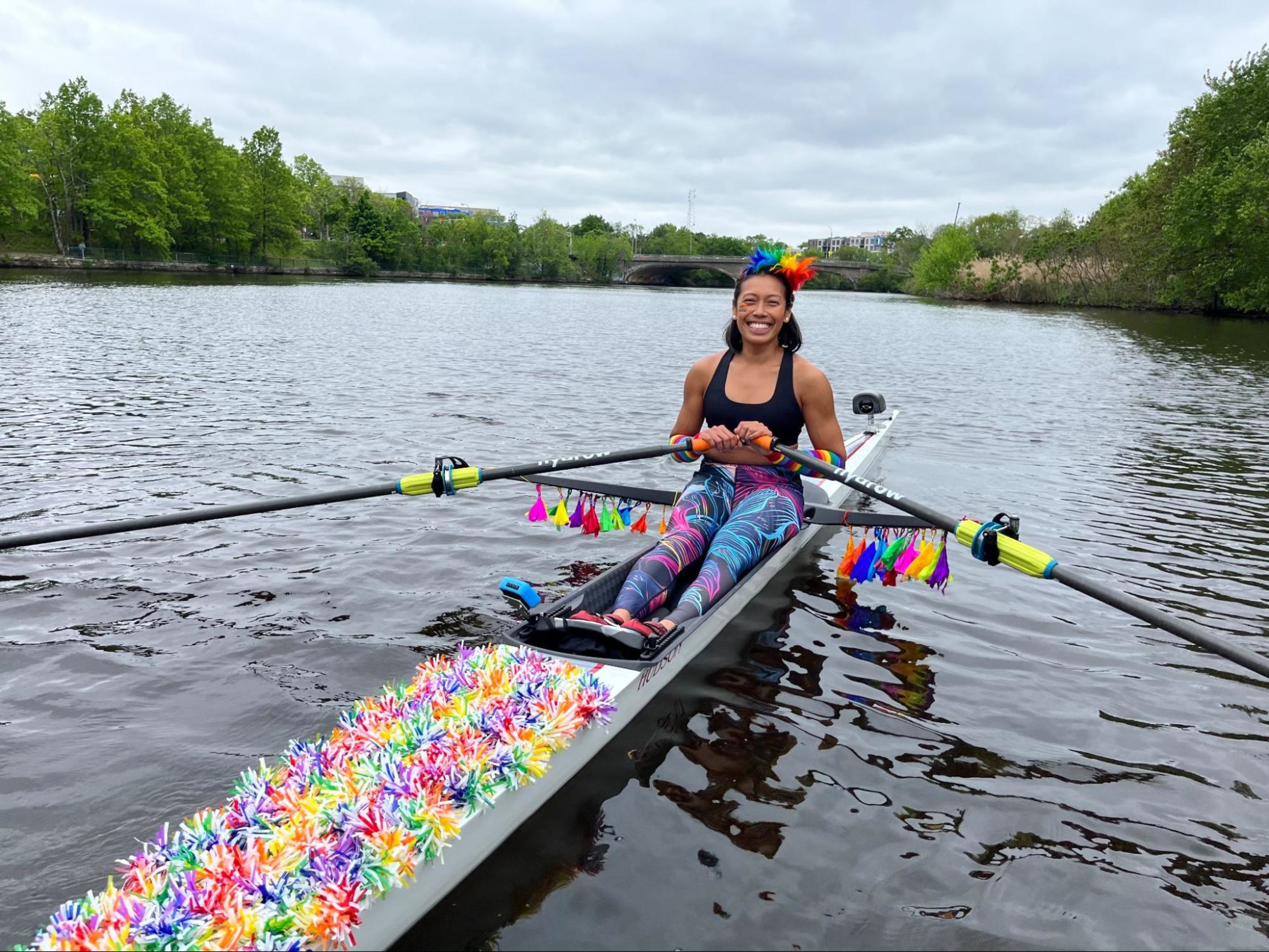 Hydrow Athlete Aisyah on a special row for Pride Month.