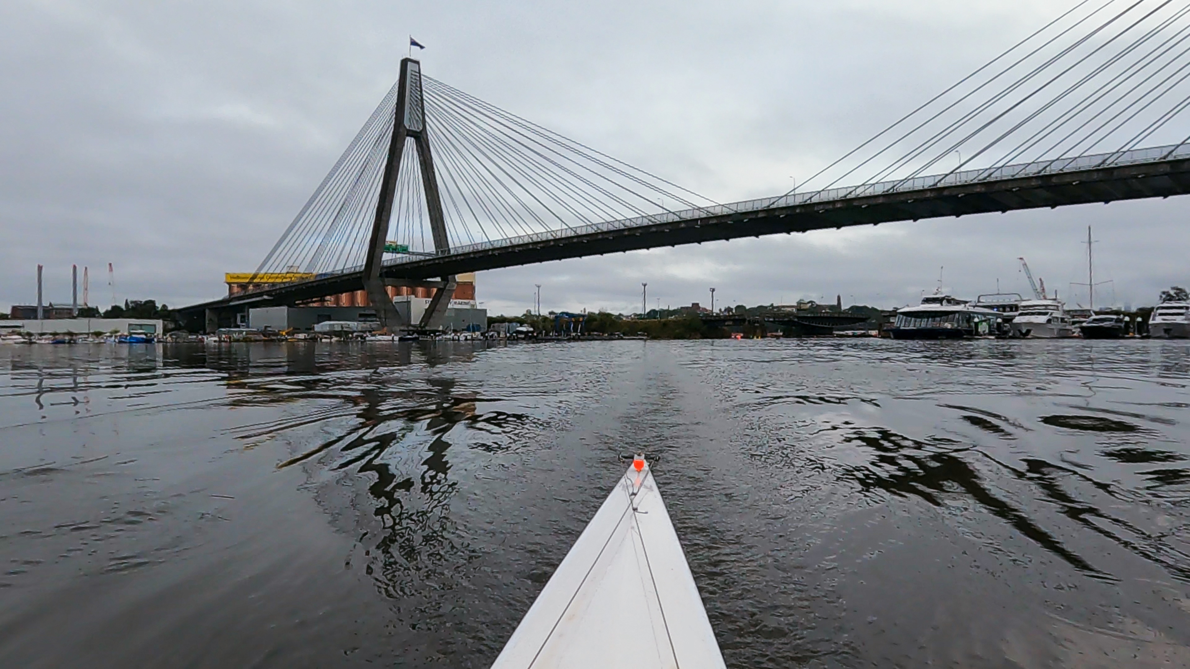 Rowing workout in Sydney, Australia, one of Hydrow's destinations.