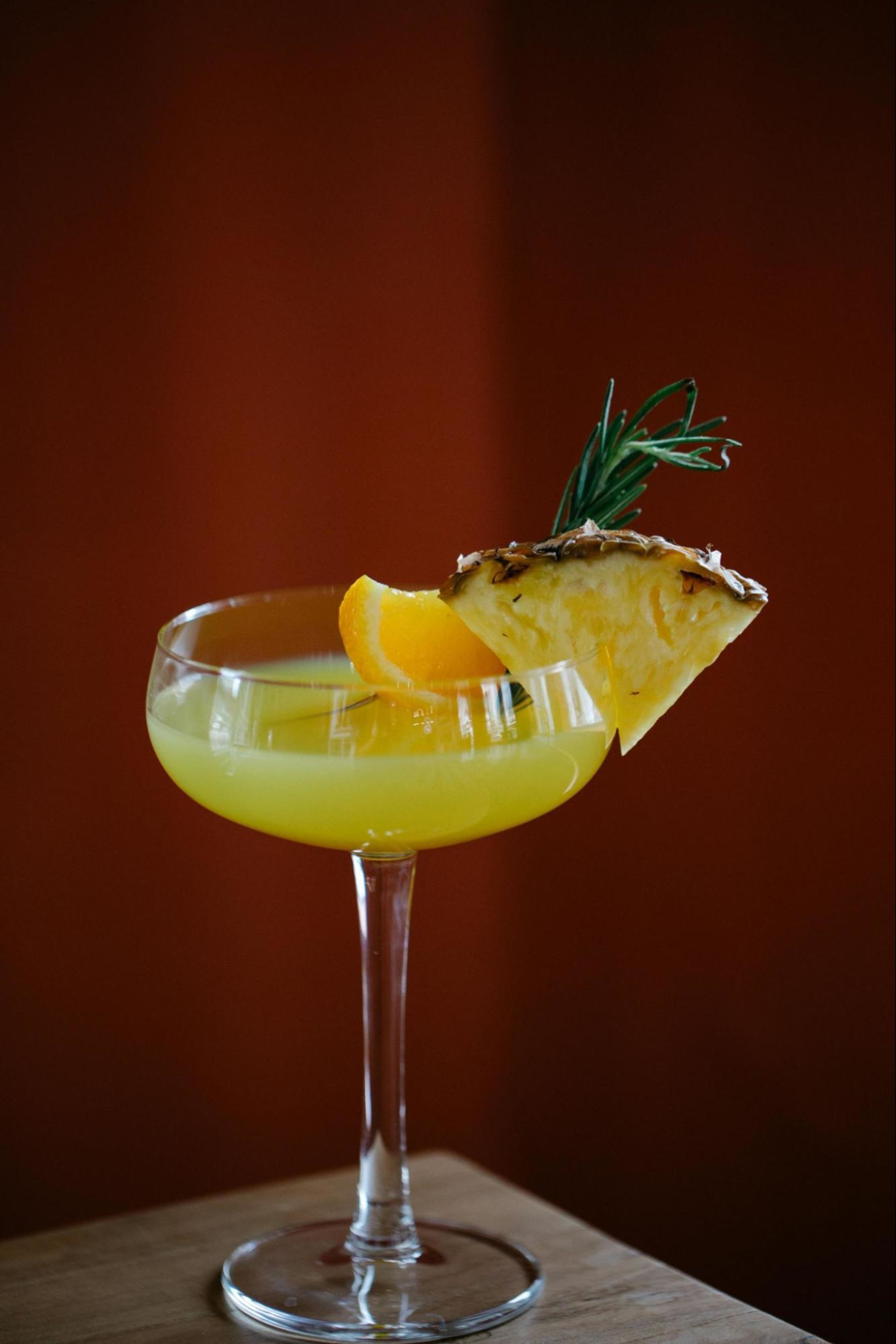 Tropical paradise punch, an easy mocktail recipe for Dry January.