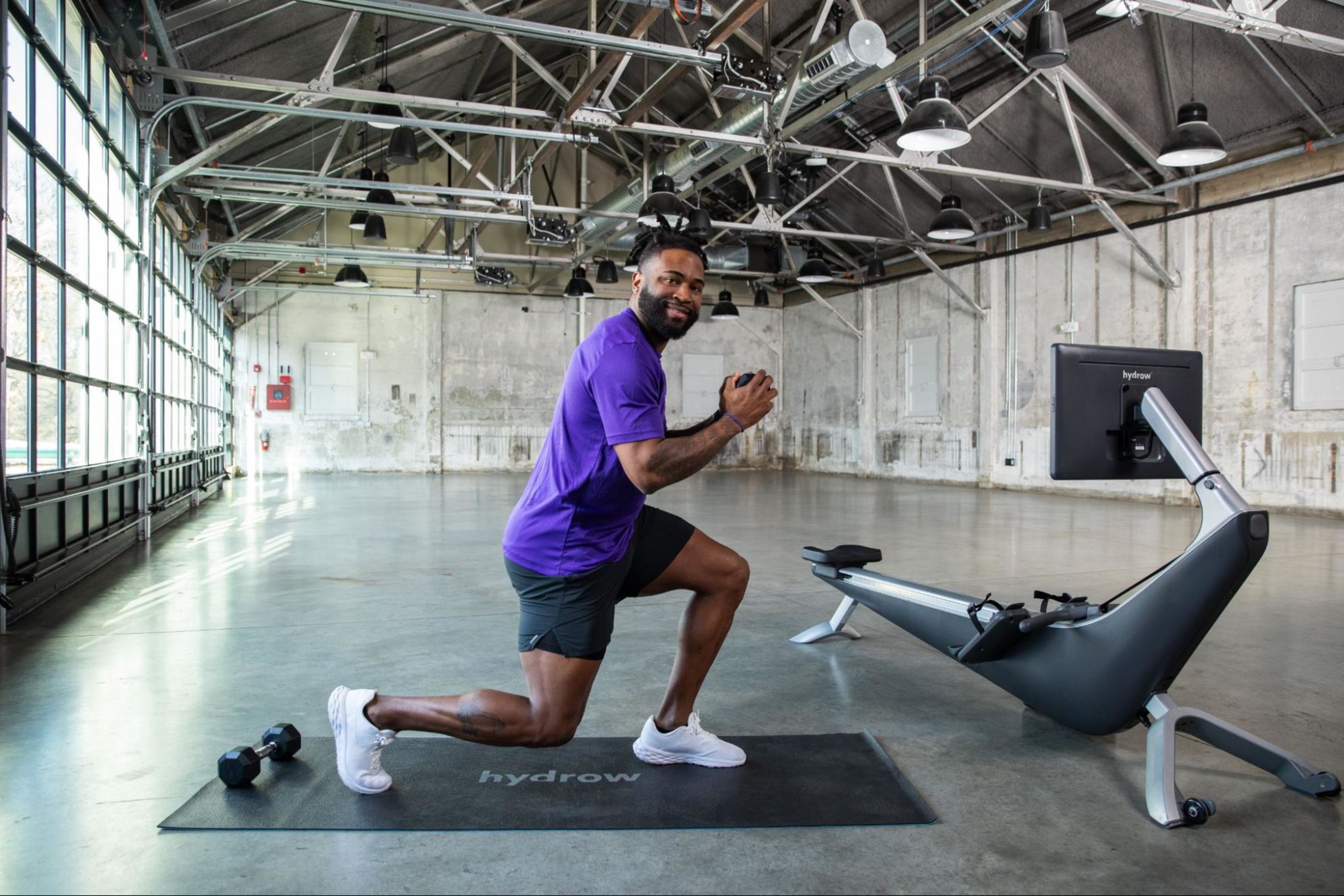 Man does a strength workout as part of a beginner workout plan.