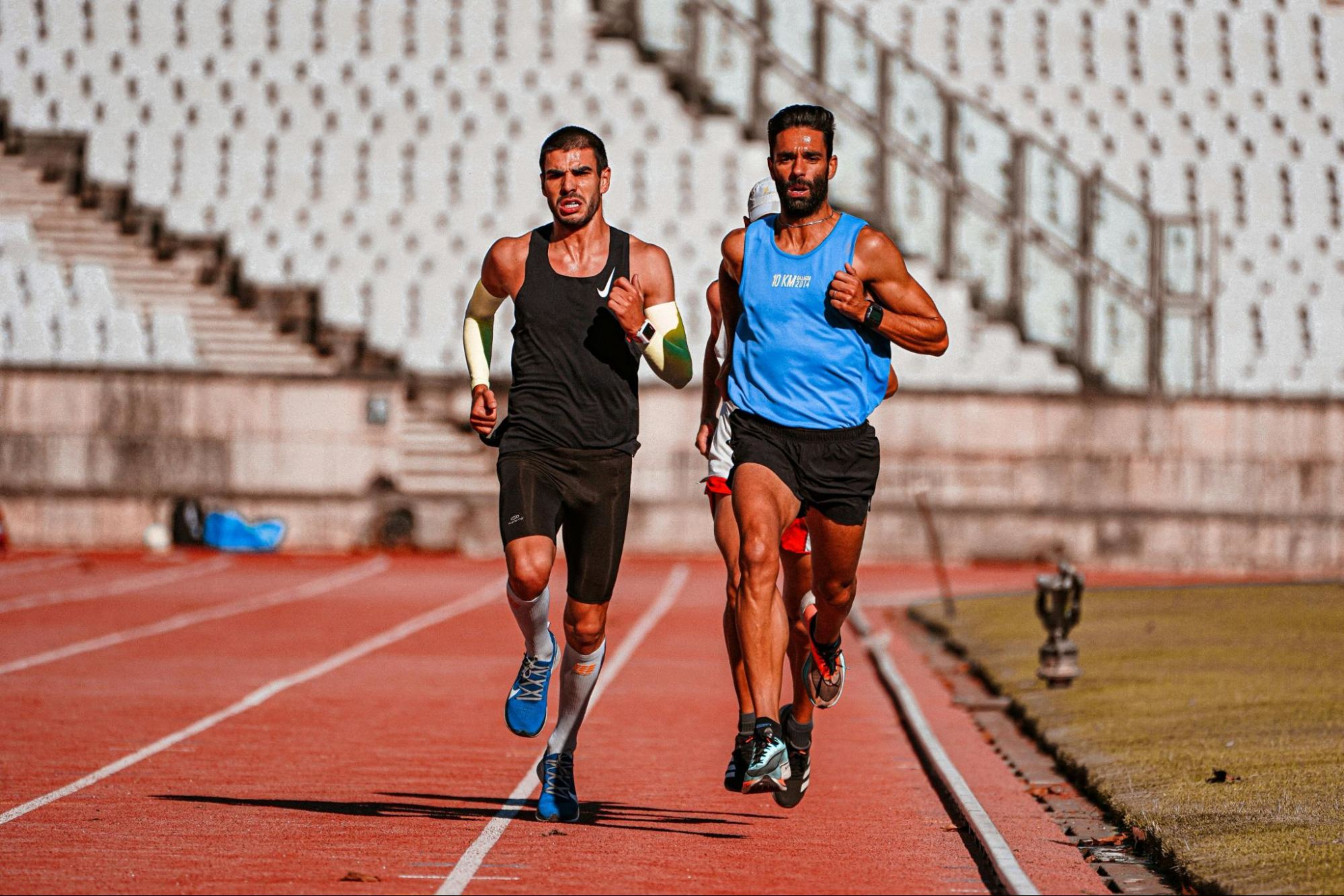 Two men go for a run to help their anger with exercise.