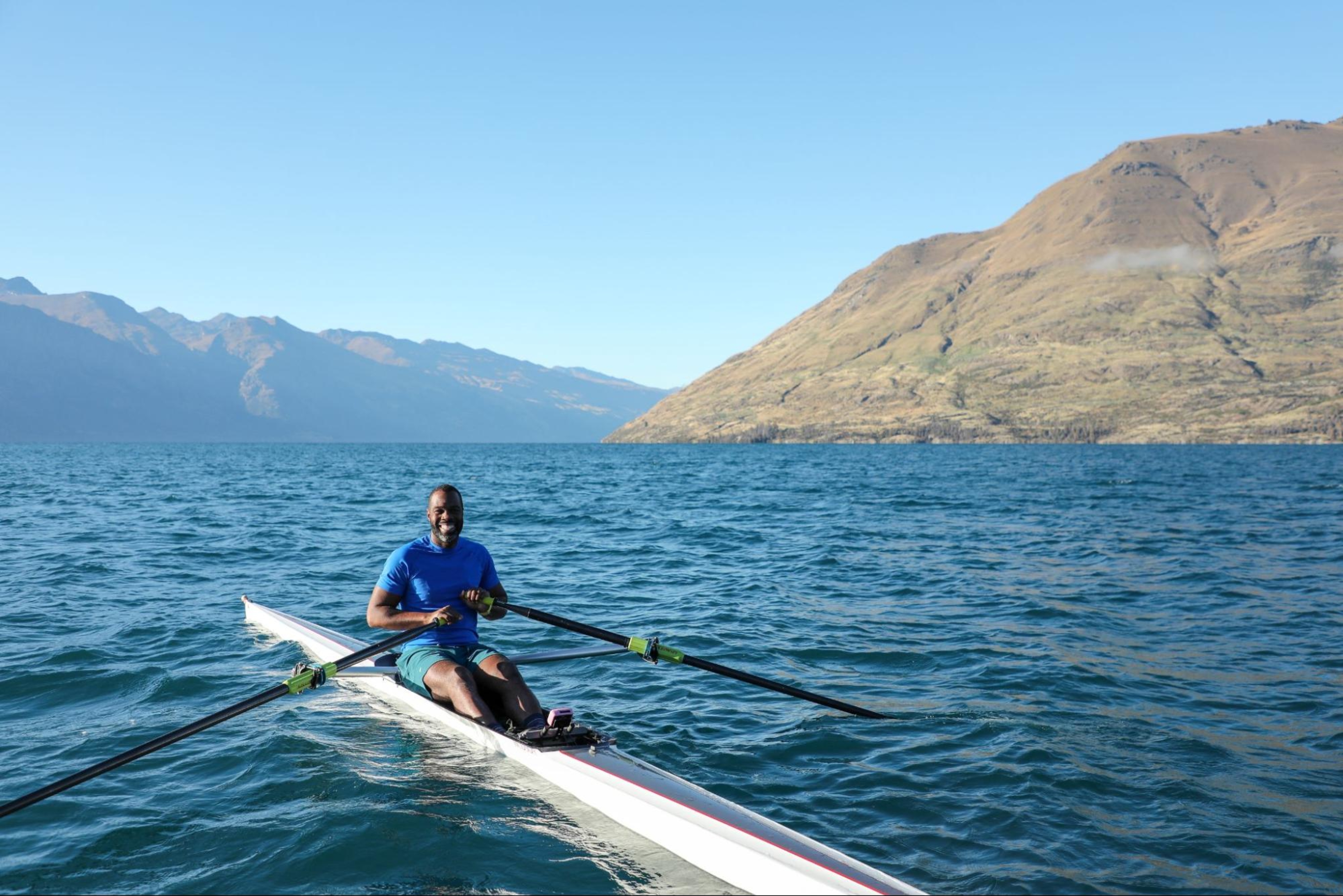 A Hydrow Athlete leads an on-water workout to demonstrate what's included in a Hydrow Membership.