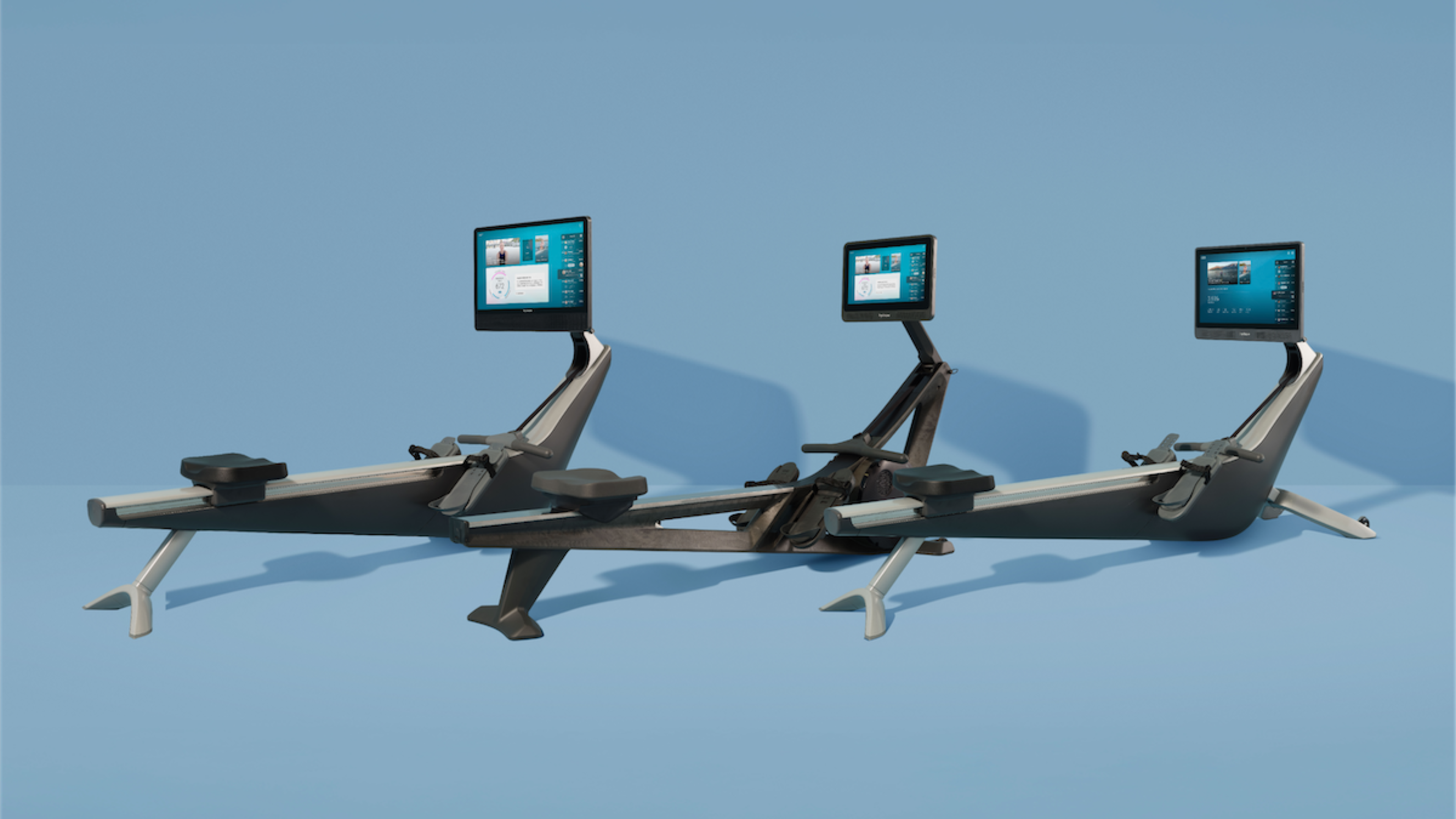 Hydrow's three rowing machine models, the Hydrow Arc, Hydrow Wave, and Hydrow Origin.