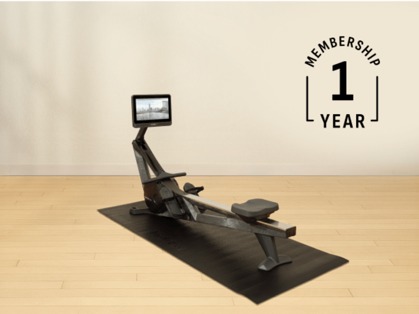 Bundle including Wave Rower, 1 Year Membership, Machine Mat