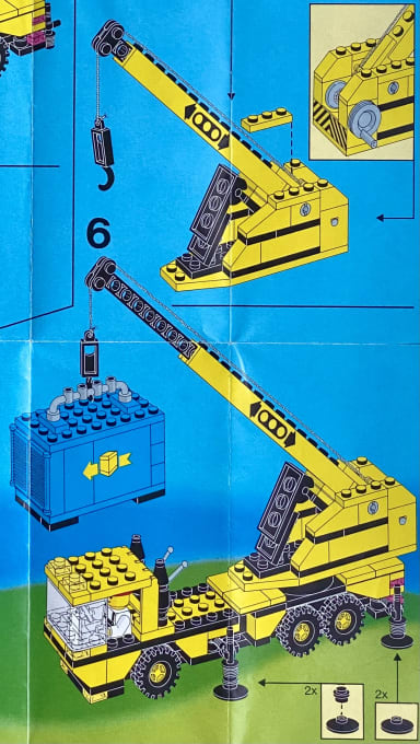 Instructions for attaching the crane arm and finishing the build
