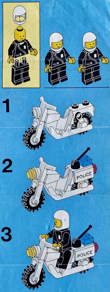 Instructions for building the minifigs and motorcycles