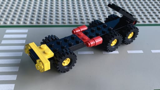 The undercarriage of the truck