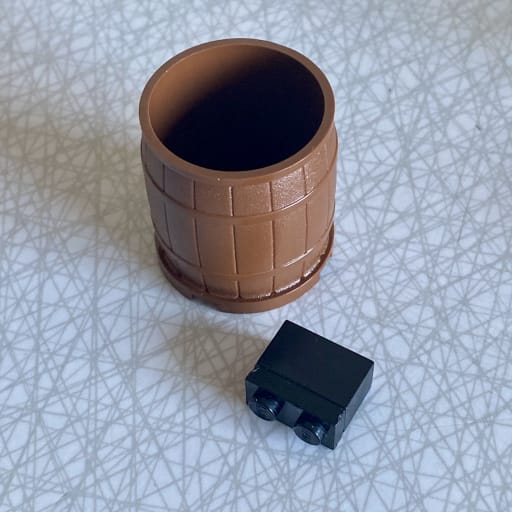 The horse-back pieces next to the barrel