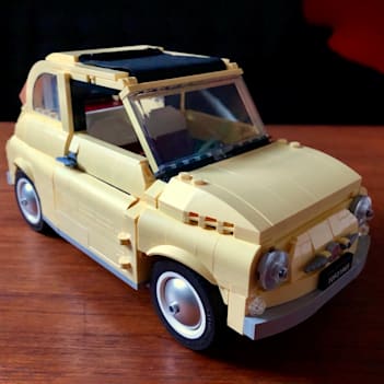 The finished build of the LEGO Fiat 500
