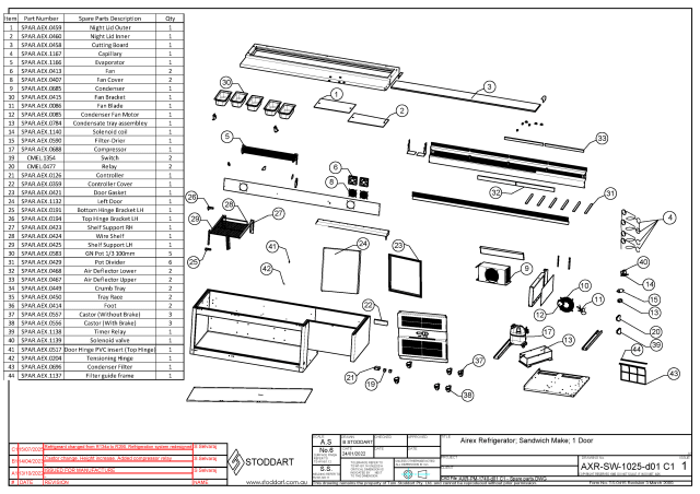 axr.sw.1025_c1_Drg_and_Parts_List