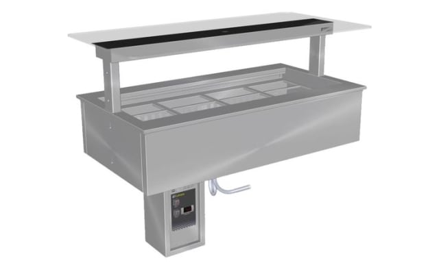 Culinaire Drop-In Refrigerated Counter Line Remote Cold Well With Flat Glass Gantry - Black Painted