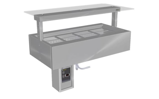 Culinaire Under Bench Refrigerated Counter Line Remote Cold Well With Flat Glass Gantry - Stainless