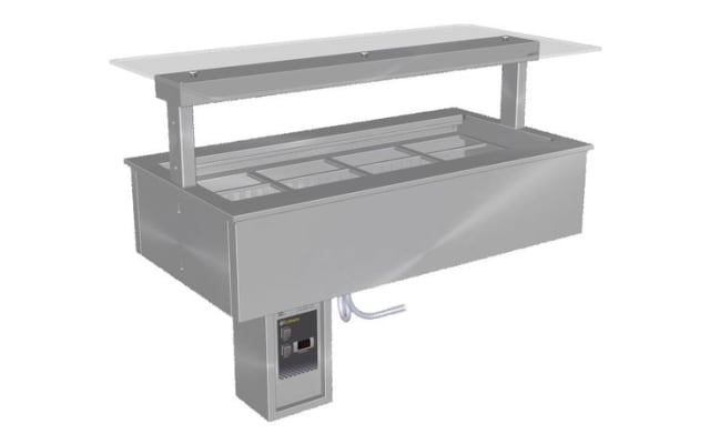Culinaire Drop-In Refrigerated Counter Line  Remote Cold Well With Flat Glass Gantry - Stainless Ste
