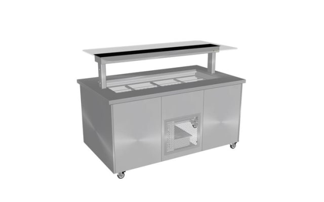 Culinaire Mobile Refrigerated Island Buffet - Stainless Top and Stainless Steel Panels Refrigerated