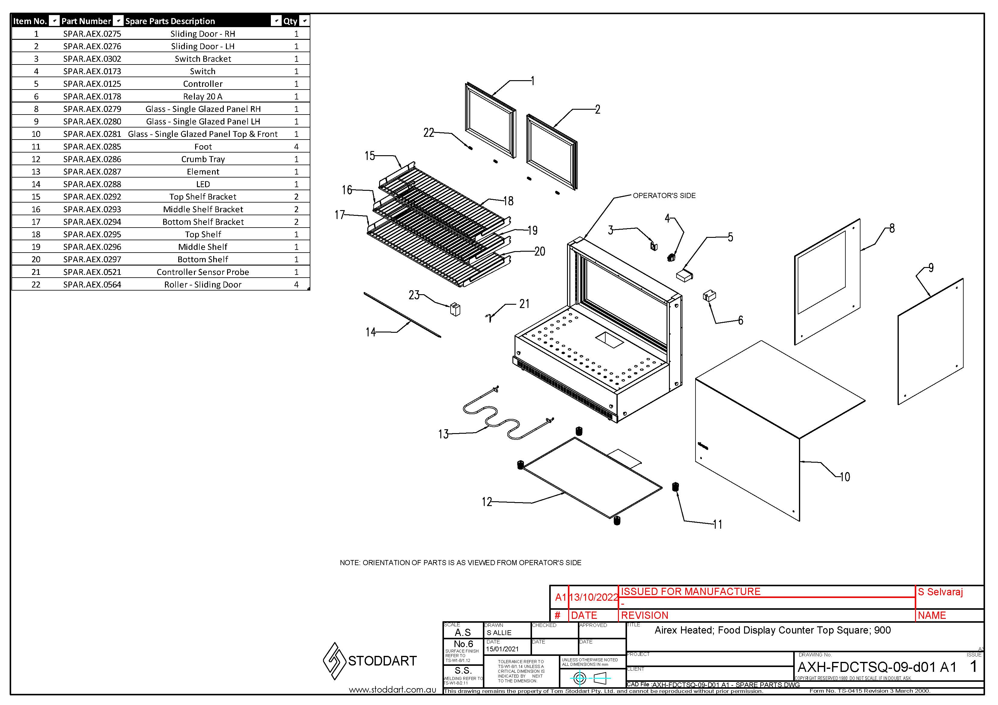 Spare Parts Drawing